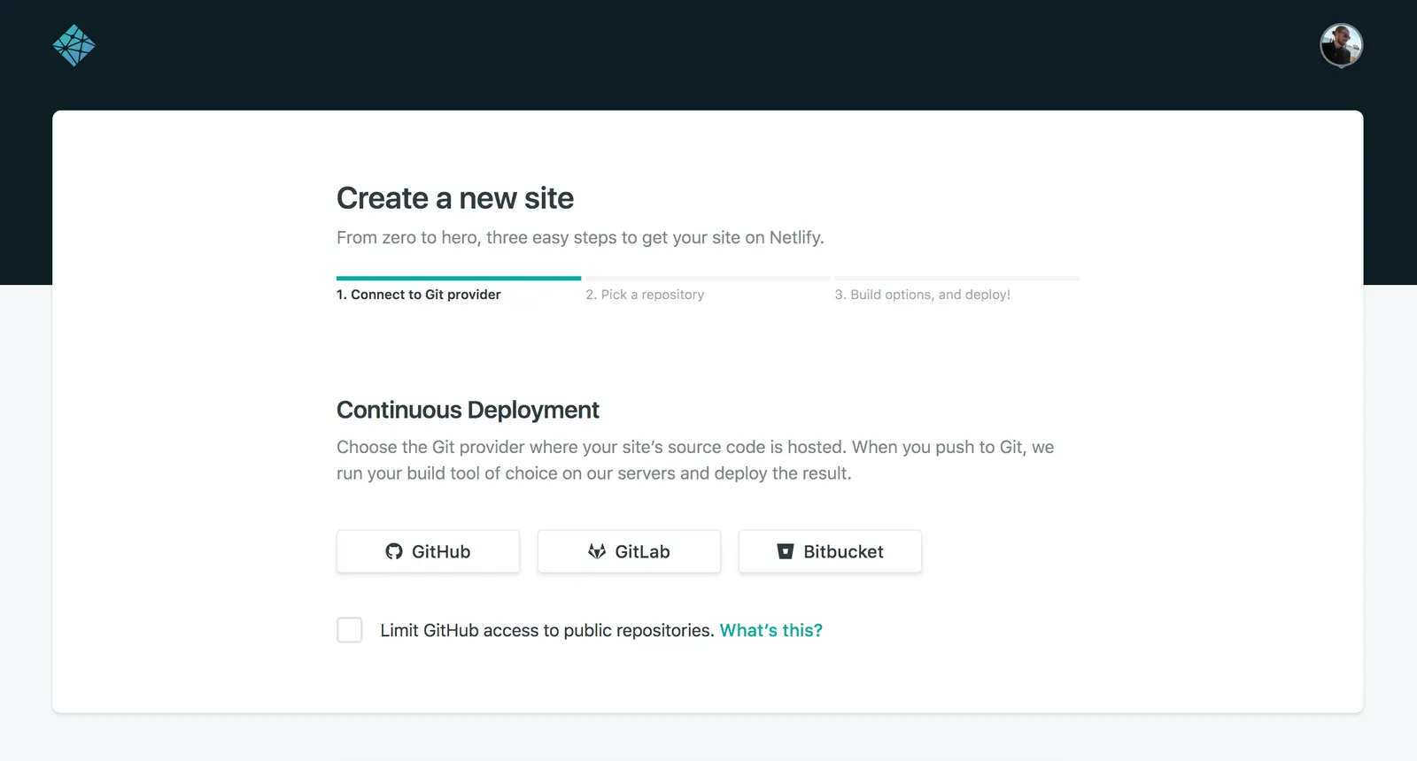 Create a new site