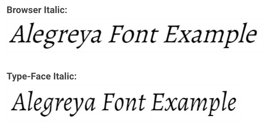 Using @font-face and preventing faux-styles