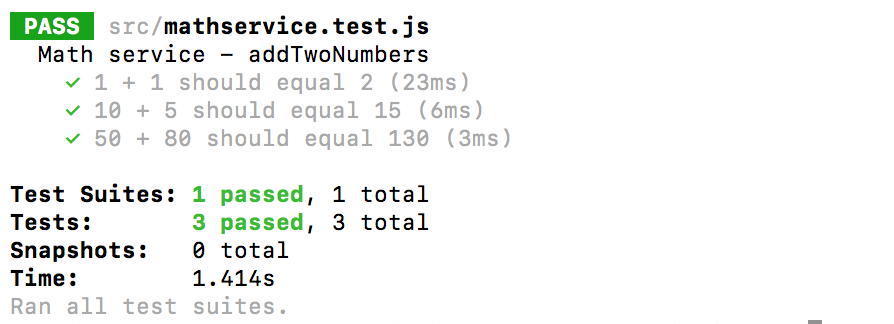 Jest Pass Output