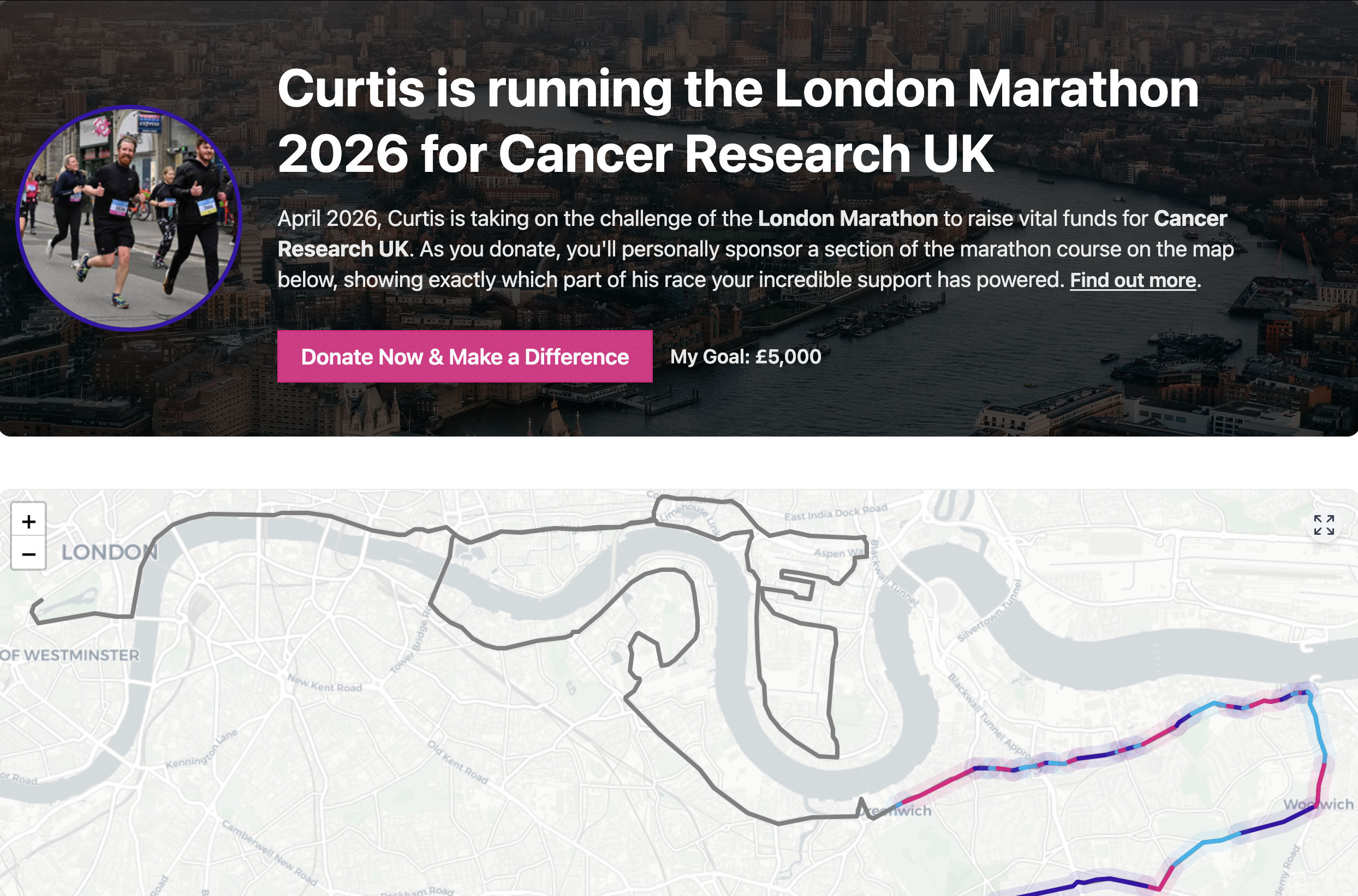 Turning my London Marathon fundraiser into a sponsorable route